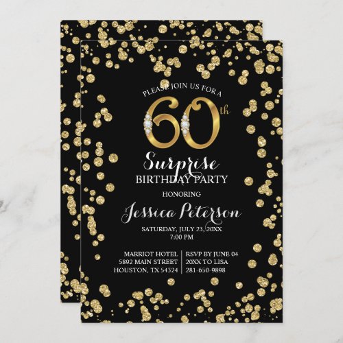 60th Surprise Birthday Party Invitation