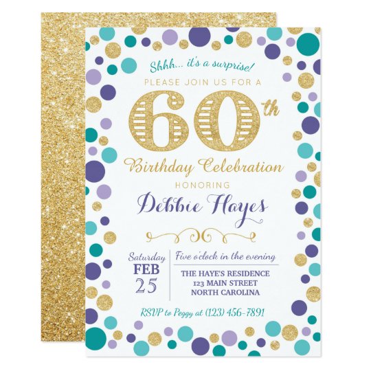 60th Surprise Birthday Party Invitation | Zazzle.com