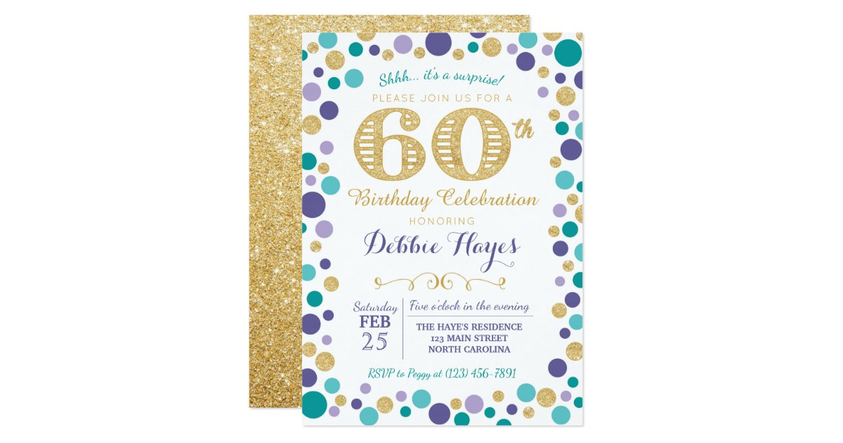 60th Surprise Birthday Party Invitation | Zazzle.com