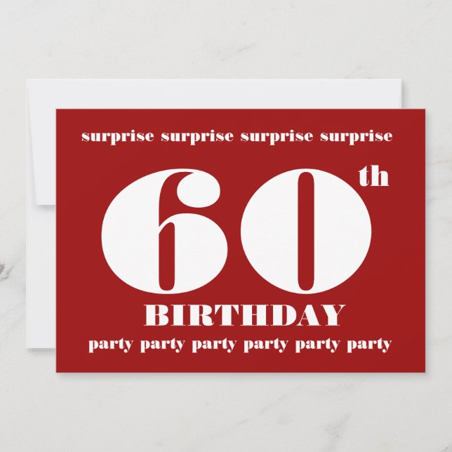 60th SURPRISE Birthday Party Invitation Template (Front)