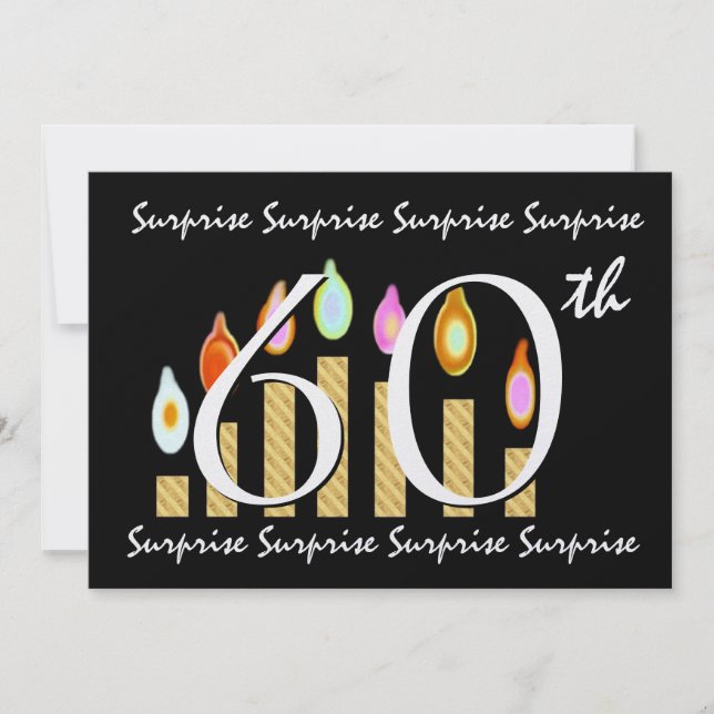 60th SURPRISE Birthday Party Invitation Template (Front)