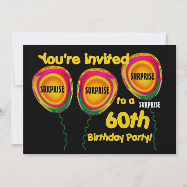 60th SURPRISE Birthday Party Invitation Template (Front)