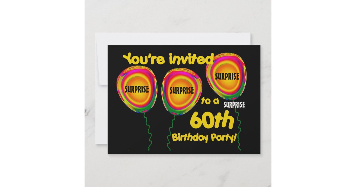 60th Surprise Birthday Party Invitation Template 