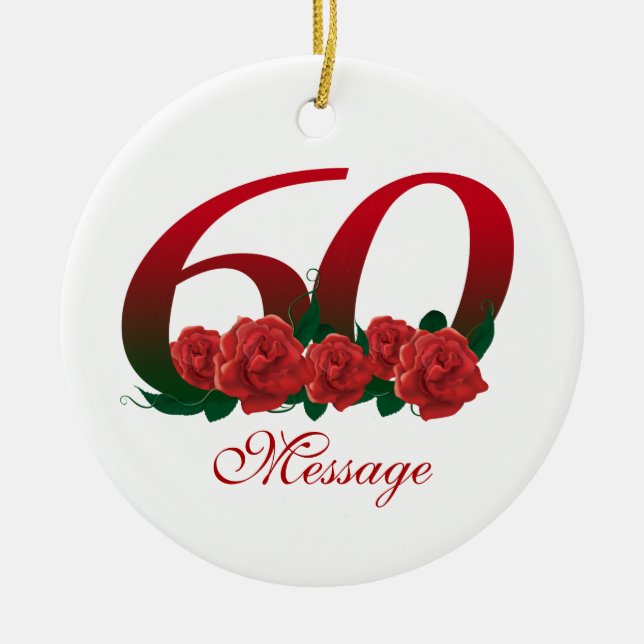 60th template ceramic ornament (Front)