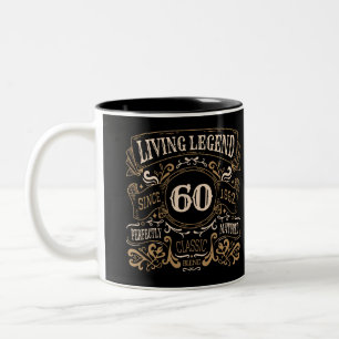 60th vintage birthday Two-Tone coffee mug