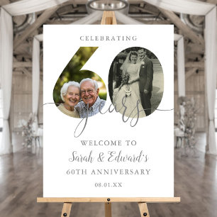 60th Wedding Anniversary 2 Photo Welcome Sign