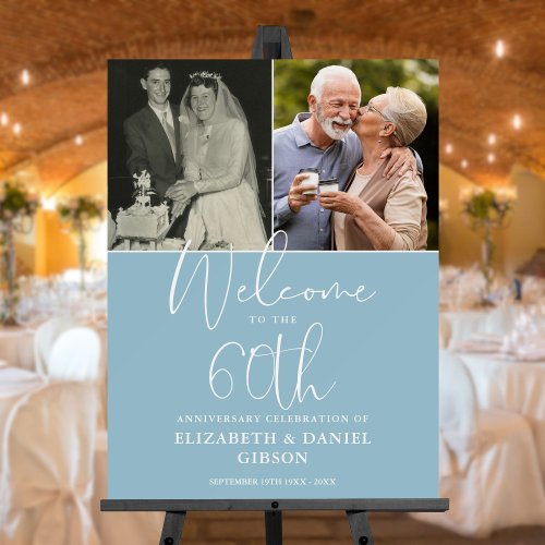 60th Wedding Anniversary 2 Photo Welcome Sign