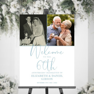 60th Wedding Anniversary 2 Photo Welcome Sign