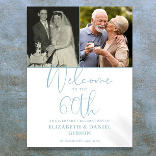 60th Wedding Anniversary 2 Photo Welcome Sign