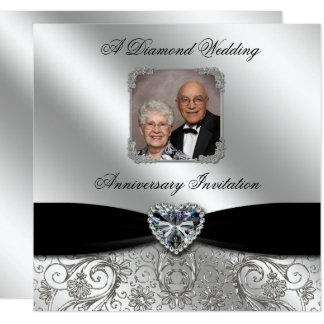 60th Wedding Anniversary 5.25x5.25 Photo Invite