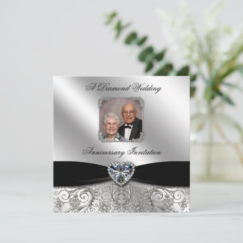 60th Wedding Anniversary 525x525 Photo Invite