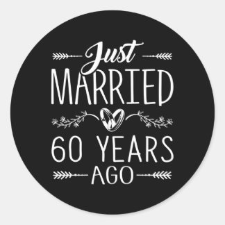60Th Wedding Anniversary 60 Years Marriage Classic Round Sticker