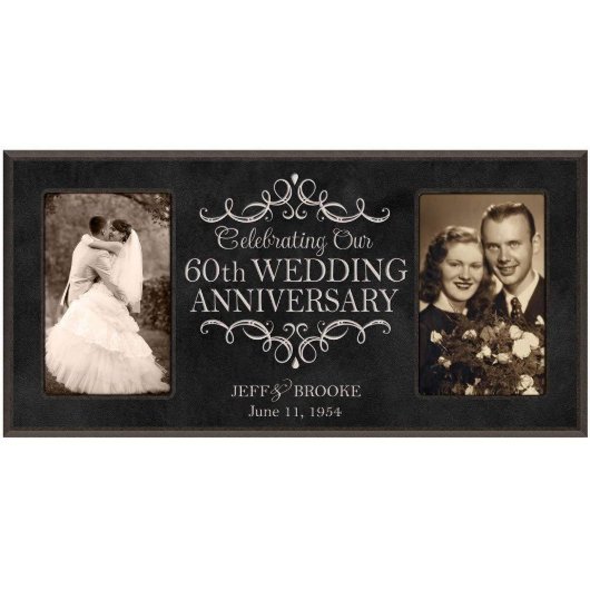 60th Wedding Anniversary Black Two-Picture Frame (Front)
