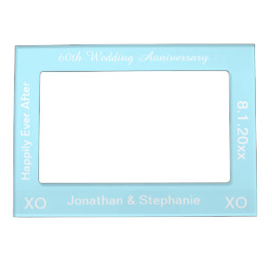 60th Wedding Anniversary Blue Magnetic Photo Frame