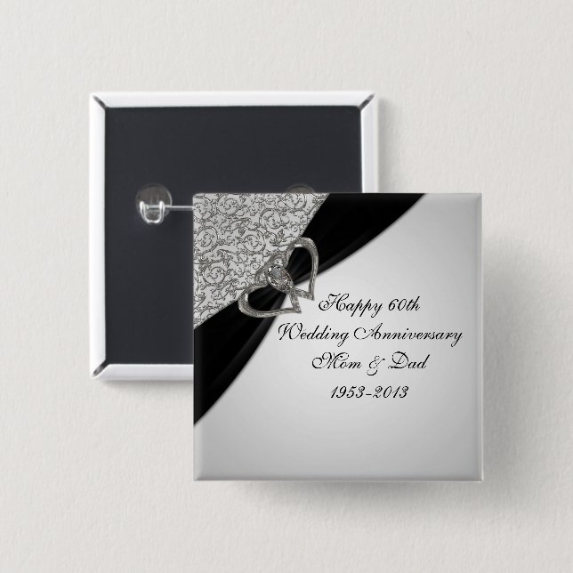 60th Wedding Anniversary Button (Front & Back)
