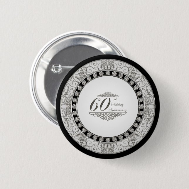 60th Wedding Anniversary Button (Front & Back)