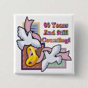 60th Wedding Anniversary Button