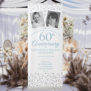 60th Wedding Anniversary Child Photos Welcome Retractable Banner