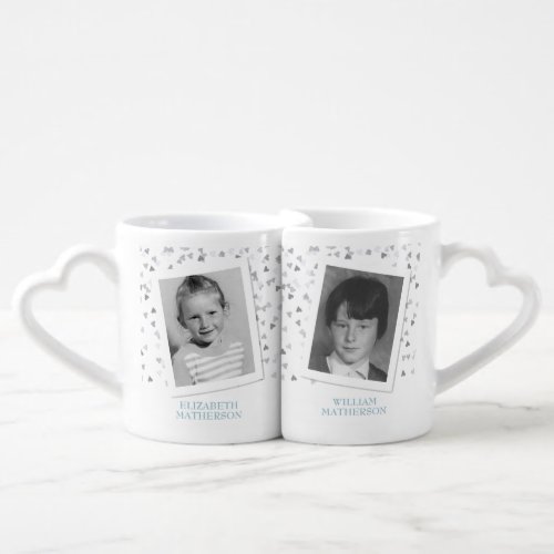 60th Wedding Anniversary Childhood Photos Coffee Mug Set