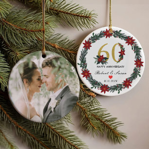 60th Wedding Anniversary Christmas Gifts Ornament