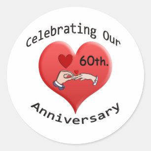 60th. Wedding Anniversary Classic Round Sticker