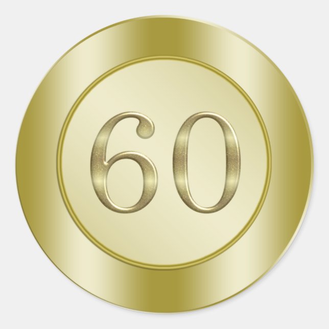 60th Wedding Anniversary Classic Round Sticker (Front)