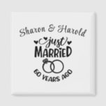 60th Wedding Anniversary Custom Names Diamond Magnet<br><div class="desc">Commemorate your sixtieth wedding anniversary with this diamond white background,  custom magnet. Personalize the names in black text to your own or the couple celebrating this milestone. Great idea for a party favor too!</div>