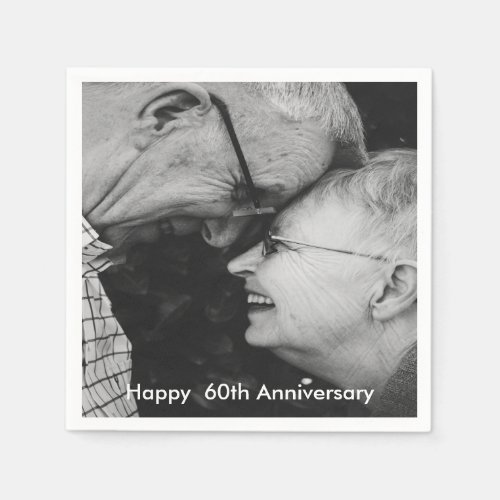 60th Wedding Anniversary Custom Photo Napkins