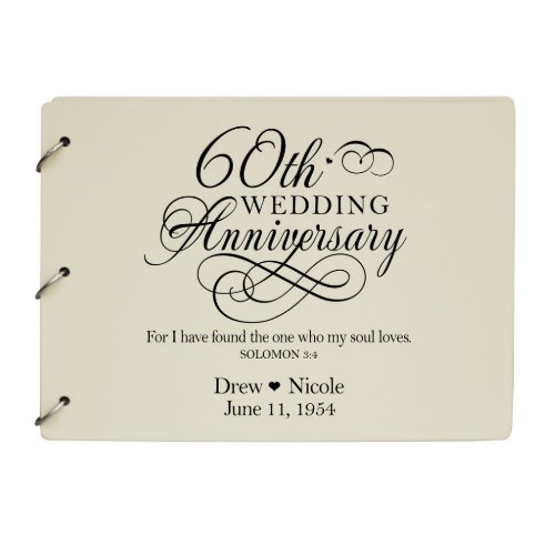 60th Wedding Anniversary Decorative Guest Book