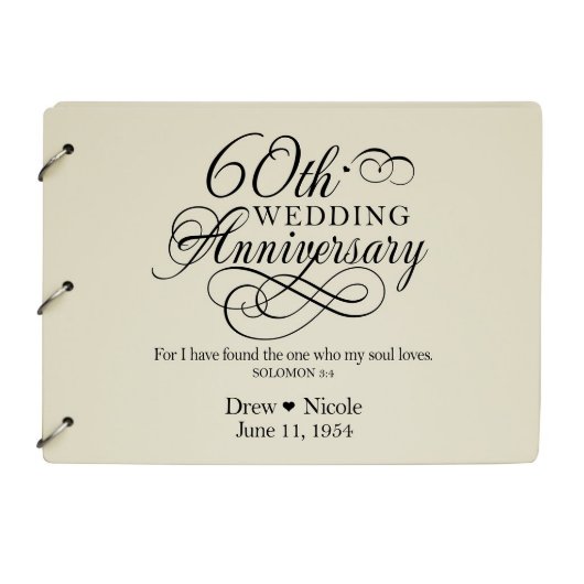 60th Wedding Anniversary Decorative Guest Book (Front)