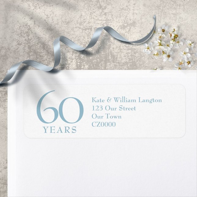 60th Wedding Anniversary Diamond Address Label (Creator Uploaded)