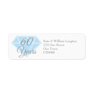 60th Wedding Anniversary Diamond Celebration Label