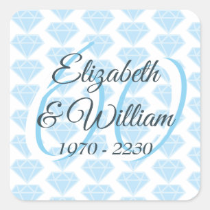 60th Wedding Anniversary Diamond Celebration Square Sticker