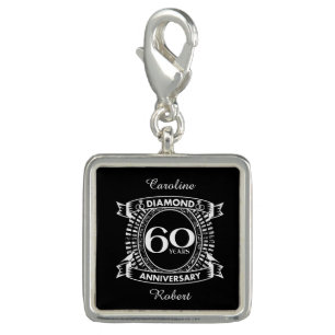 60th wedding anniversary diamond crest charm