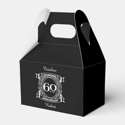 60th wedding anniversary diamond crest favor boxes