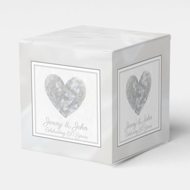 60th Wedding Anniversary diamond heart Favor Boxes (Front Side)