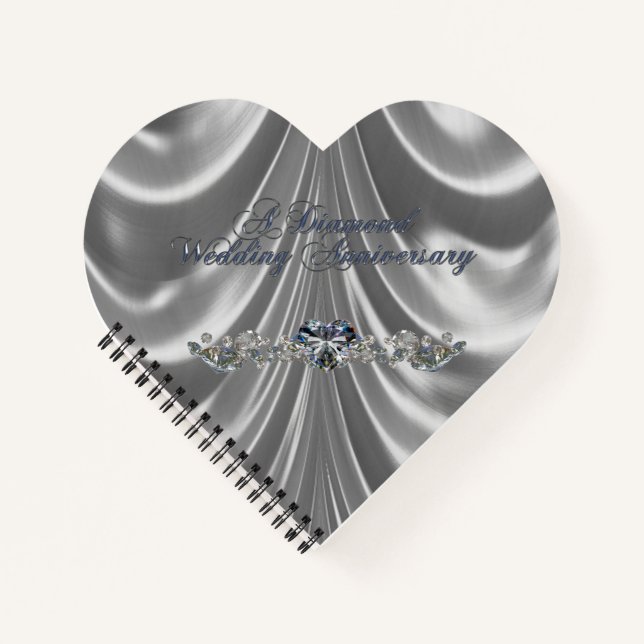 60th Wedding Anniversary Diamond Heart Notebook (Front)