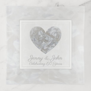 60th Wedding Anniversary diamond heart Trinket Tray