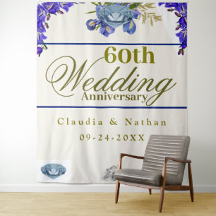 60th Wedding Anniversary Diamond Iris   Tapestry