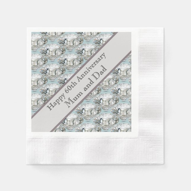 60th Wedding Anniversary Diamond   Napkins (Front)