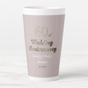 60th Wedding Anniversary Diamond Wedding Latte Mug