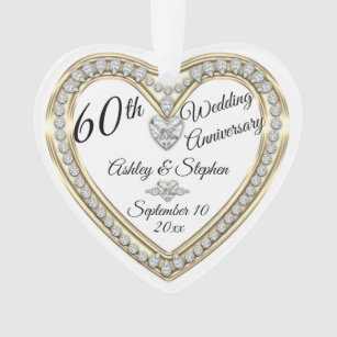 60th Wedding Anniversary Diamonds Keepsake Ornament