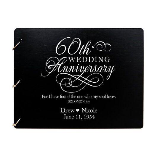 60th Wedding Anniversary Elegant Guest Book (Front)