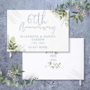 60th Wedding Anniversary Floral Greenery Guest Book