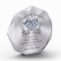Diamond Wedding Anniversary Gifts, Personalised Award