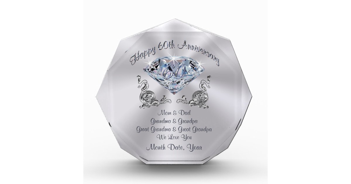 Personalised 60th Diamond Wedding Anniversary Card-Couple,Mum & Dad,Grandma  Nana