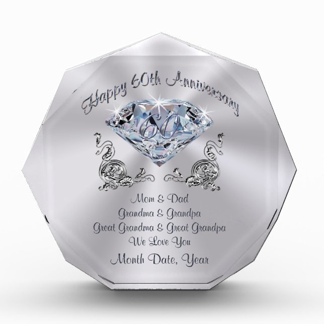 60th wedding anniversary gifts for mom and dad (Front)