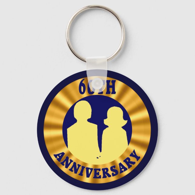 60th Wedding Anniversary Gifts Keychain (Front)