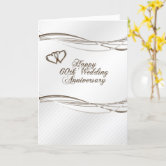 Stunning 60th Wedding Anniversary Cards in 3 Sizes