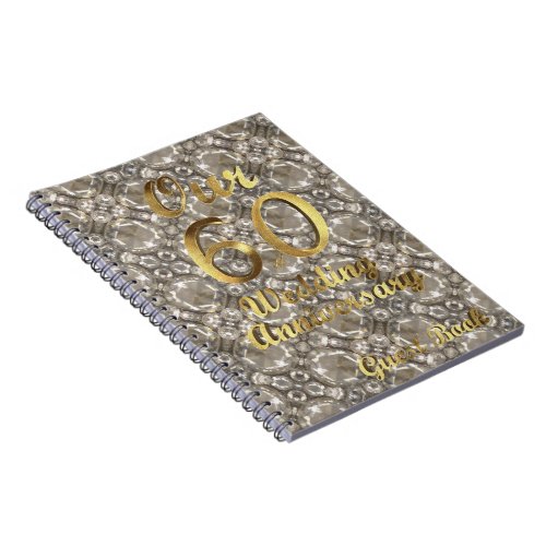 60th Wedding Anniversary Guest Book Gold Diamonds